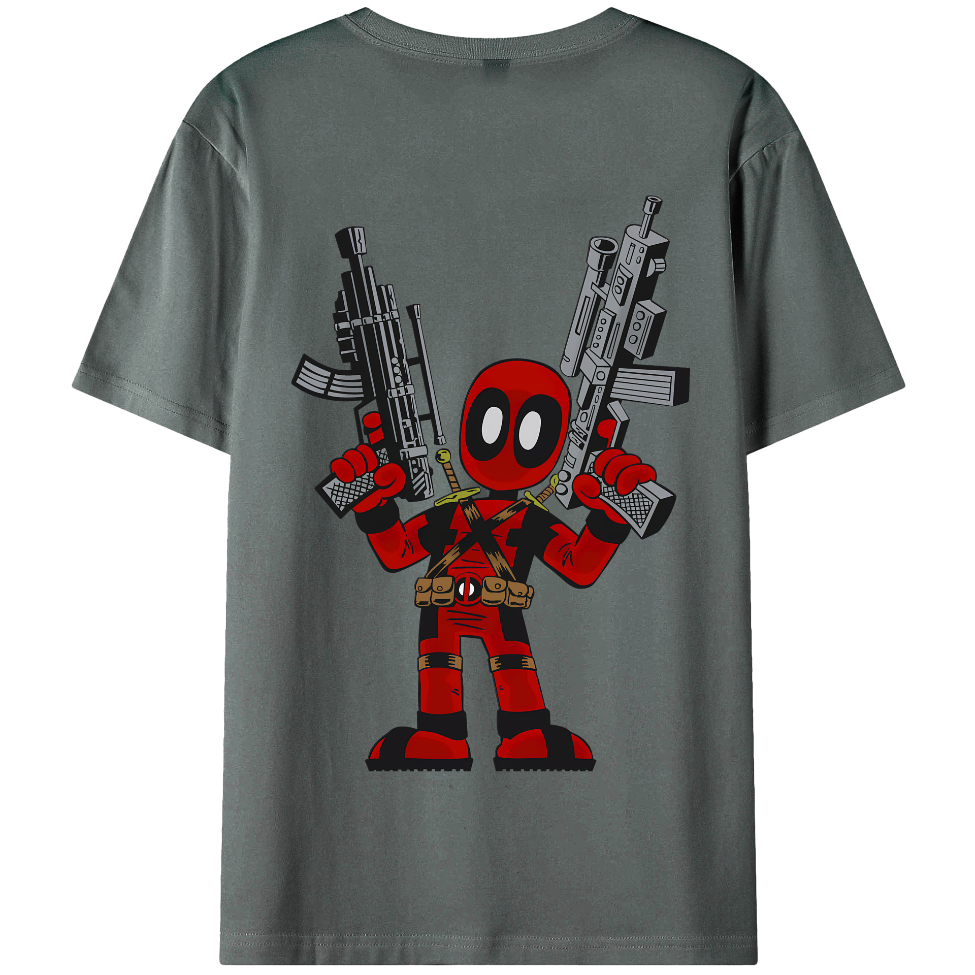 （画像用） Deadpool デッドプール 綿100％半袖Tシャツ（背面プリント）
